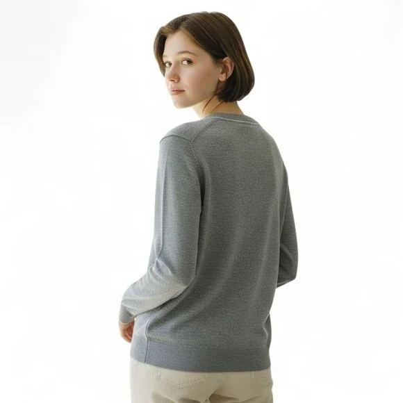 Banana Republic Long Sleeve Button Down V-Neck Cardigan Sweater Grey - Picture 14 of 14